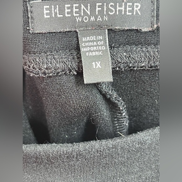 Eileen Fisher Woman Black Stretch Pull on Slim Fit Crepe Pants Size 1X Lagenlook - Picture 6 of 8